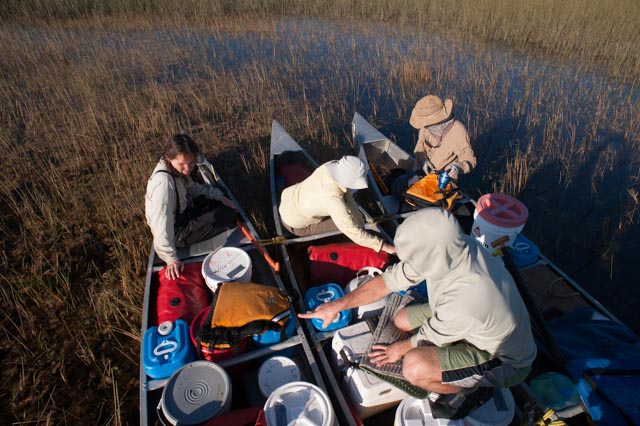 de-boarding and preparing for the day