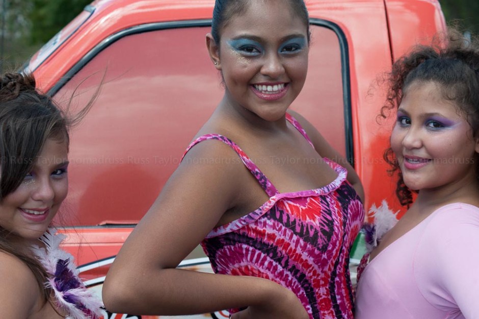 Young girls pose for the camera